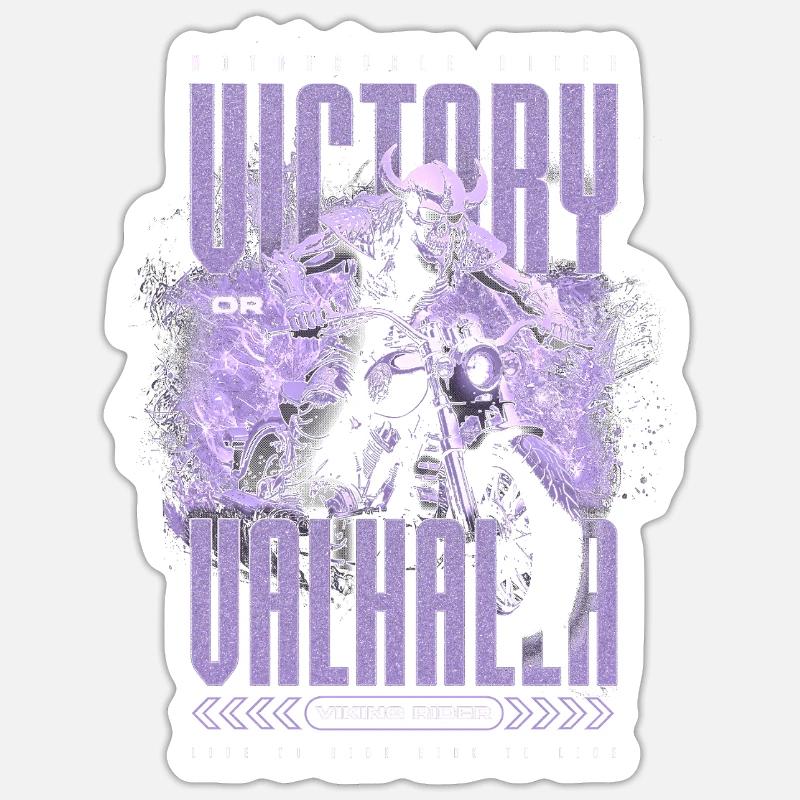 Motorrad Nordische Wikinger Sieg Oder Walhalla Sticker Größe S (10 x 10 cm)