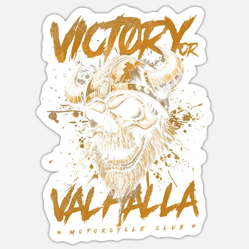 Motorrad Nordische Wikinger Sieg Oder Walhalla Sticker Größe S (10 x 10 cm)