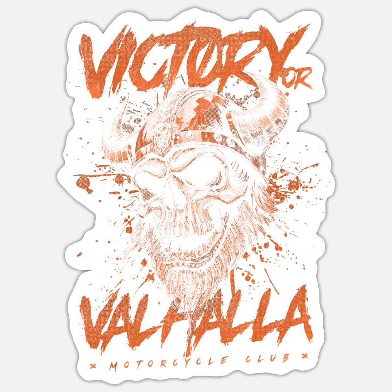 Motorrad Nordische Wikinger Sieg Oder Walhalla Sticker Größe S (10 x 10 cm)