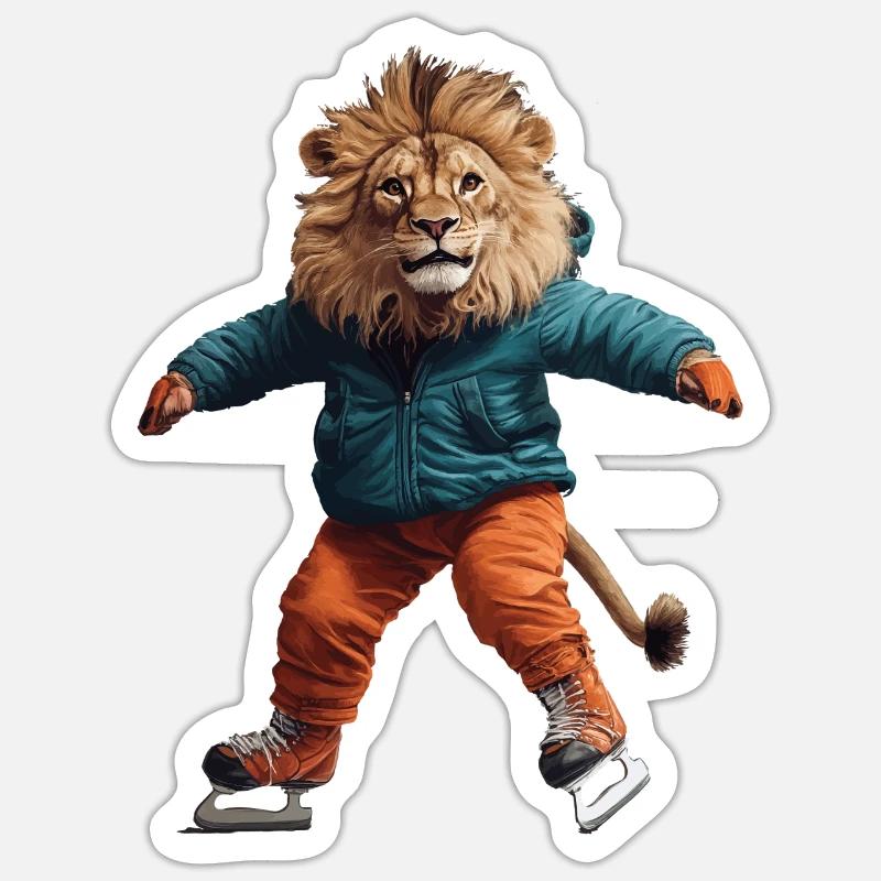 Löwe - Sticker Größe S (10 x 10 cm) - Mattweiß
