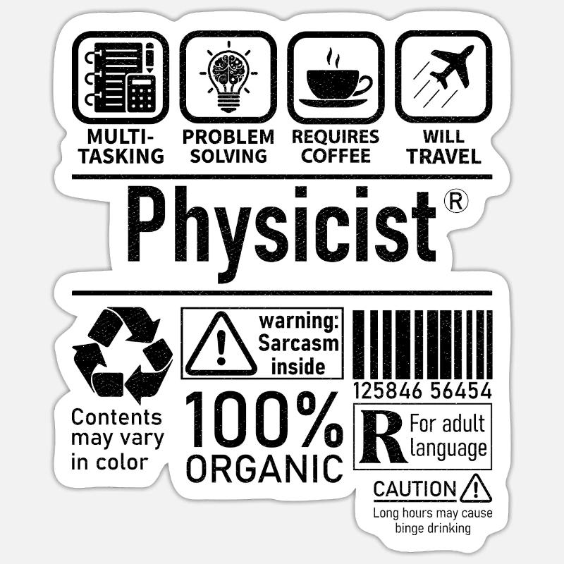 Physicien Spécialiste de la résolution de problèmes multitâches Sticker taille S (10 x 10 cm)