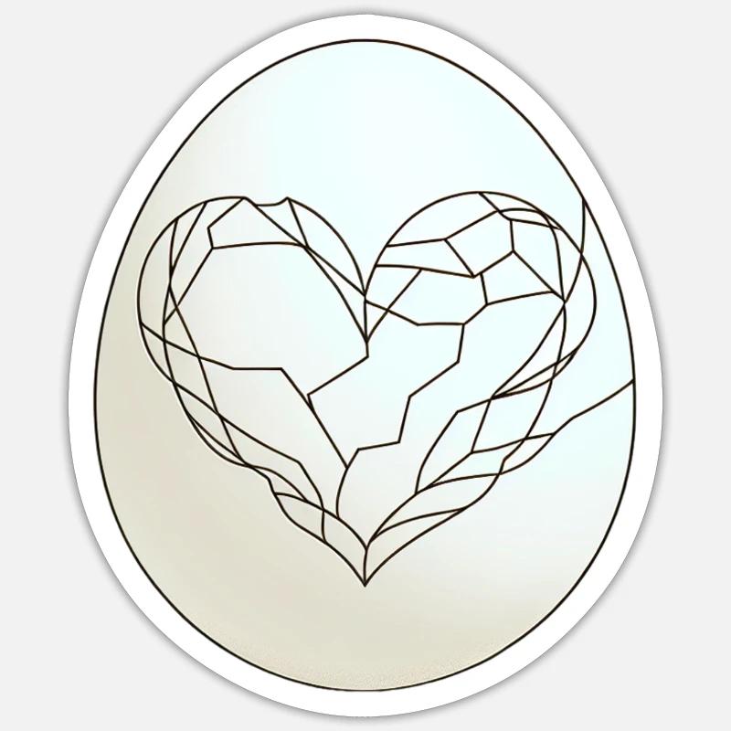 Egg Heart Easter Egg Easter Sticker size S (10 x 10 cm)