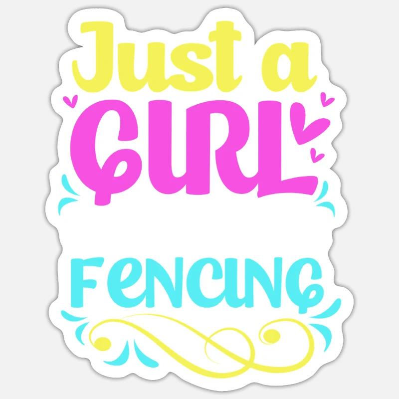Fencing - Sticker size S (10 x 10 cm) - white matte