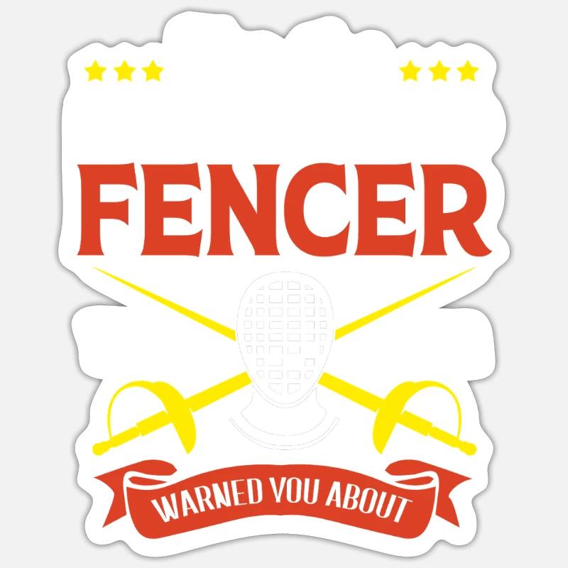 Escrime - Sticker taille S (10 x 10 cm) - blanc mat