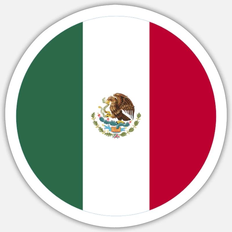 Mexique Drapeau mexicain Mexicain - Sticker taille S (10 x 10 cm) - blanc mat