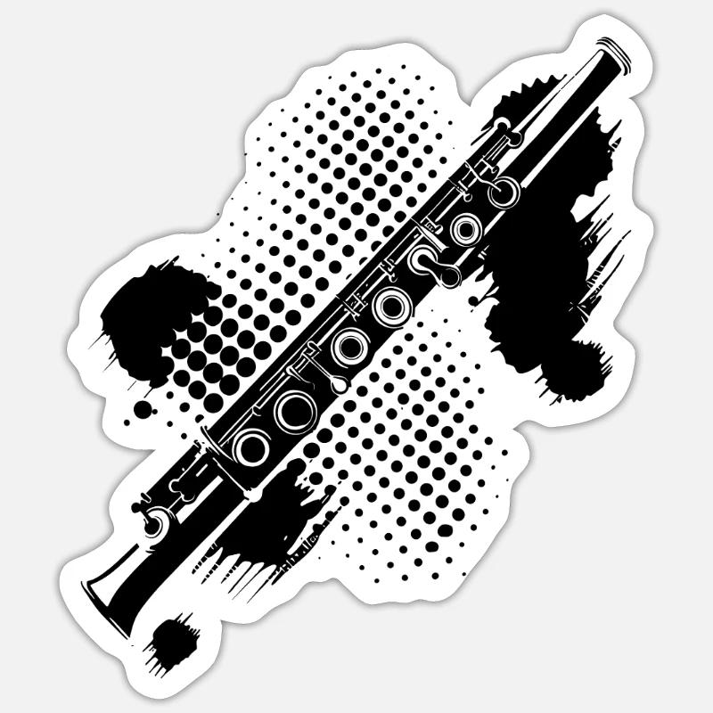 Flute Splash - Sticker size S (10 x 10 cm) - white matte