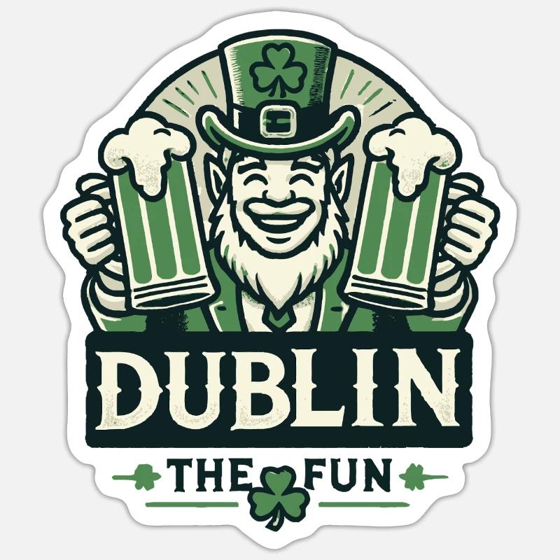 Dublin Fun Célébration de la Saint-Patrick Sticker taille S (10 x 10 cm)