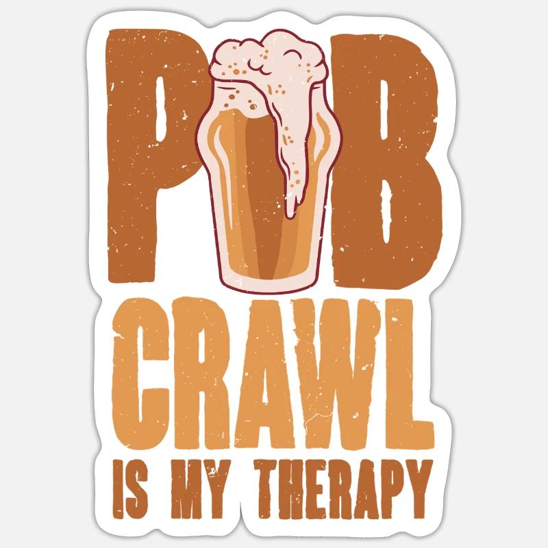 Bar Crawl Pub Crawl - Sticker size S (10 x 10 cm) - white matte