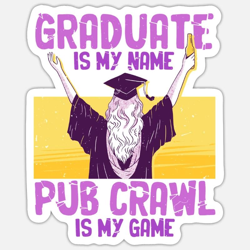 Bar Crawl Pub Crawl - Sticker size S (10 x 10 cm) - white matte