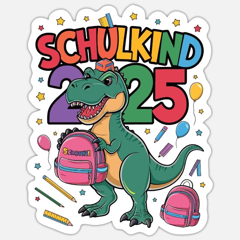 Schulkind 2025 Einschulung Schulanfang - Sticker Größe S (10 x 10 cm) - Mattweiß