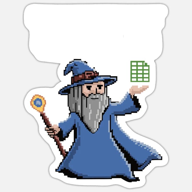 Tabellenkalkulations-Assistent Lustiger Controller Buchhalter - Sticker Größe S (10 x 10 cm) - Mattweiß