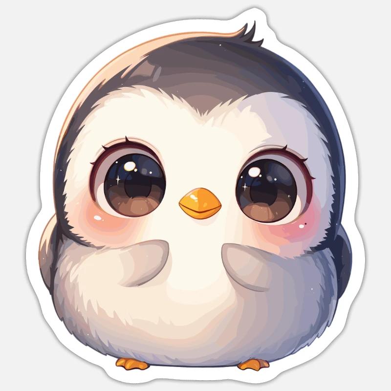 Pingouins Pingouin - Sticker taille S (10 x 10 cm) - blanc mat