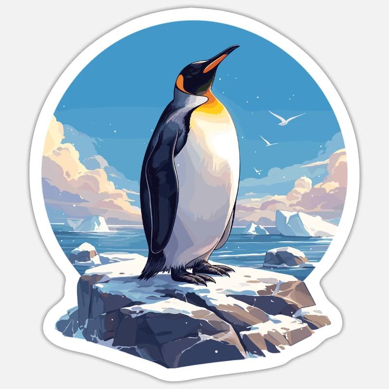 Pinguine Pinguin - Sticker Größe S (10 x 10 cm) - Mattweiß