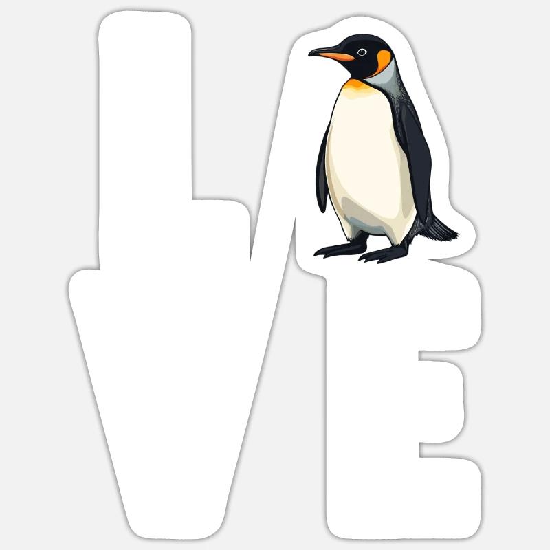 Pingouins Pingouin - Sticker taille S (10 x 10 cm) - blanc mat