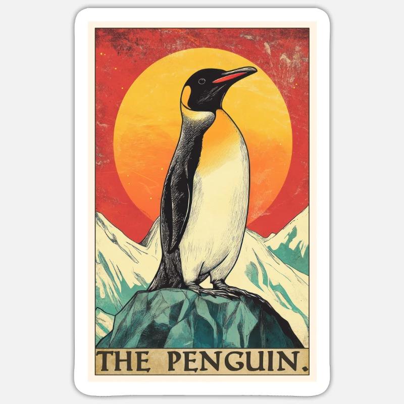 Pinguine Pinguin - Sticker Größe S (10 x 10 cm) - Mattweiß