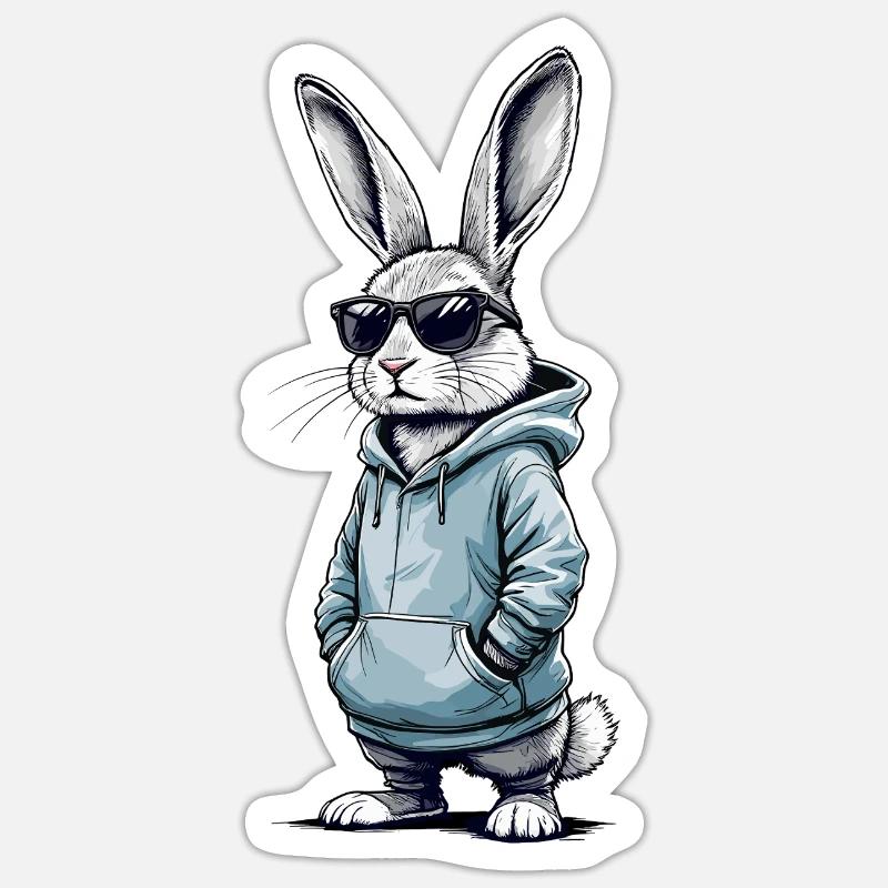 Cool Bunny Easter Bunny Bunny Rabbit Kids Sticker size S (10 x 10 cm)