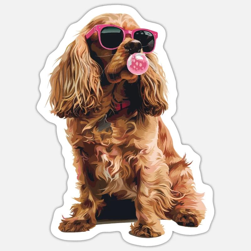 Cocker Spaniel - Sticker Größe S (10 x 10 cm) - Mattweiß