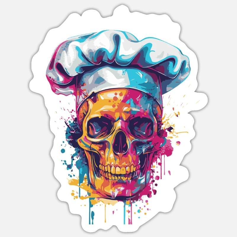 Koch Skull - Sticker size S (10 x 10 cm) - white matte