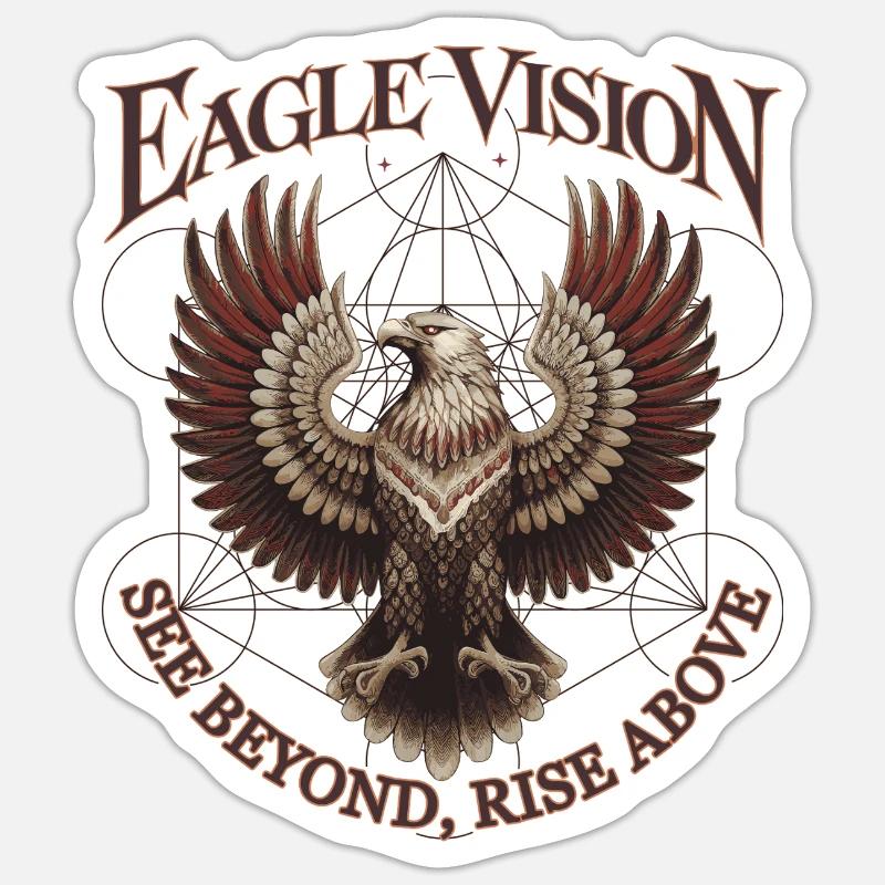 Vision de l’aigle | Le cube de Métatron et une conscience supérieure Sticker taille S (10 x 10 cm)