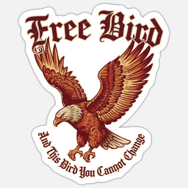 Oiseau libre | Soaring Eagle et rock Sticker taille S (10 x 10 cm)