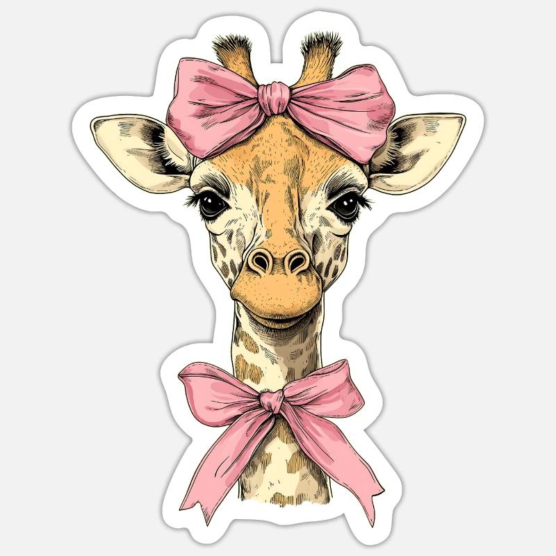 Coquette Bogen Giraffe Mädchen Mama Muttertag rosa Sticker Größe S (10 x 10 cm)