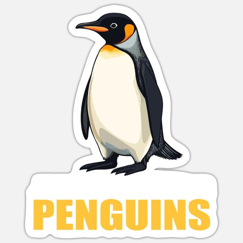 Pingouins Pingouin - Sticker taille S (10 x 10 cm) - blanc mat