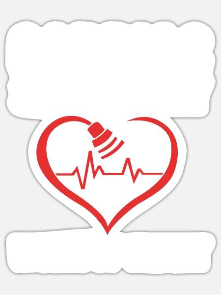 Kardiogramm Kardiographie Sonographie Ultraschall - Sticker Größe S (10 x 10 cm) - Mattweiß