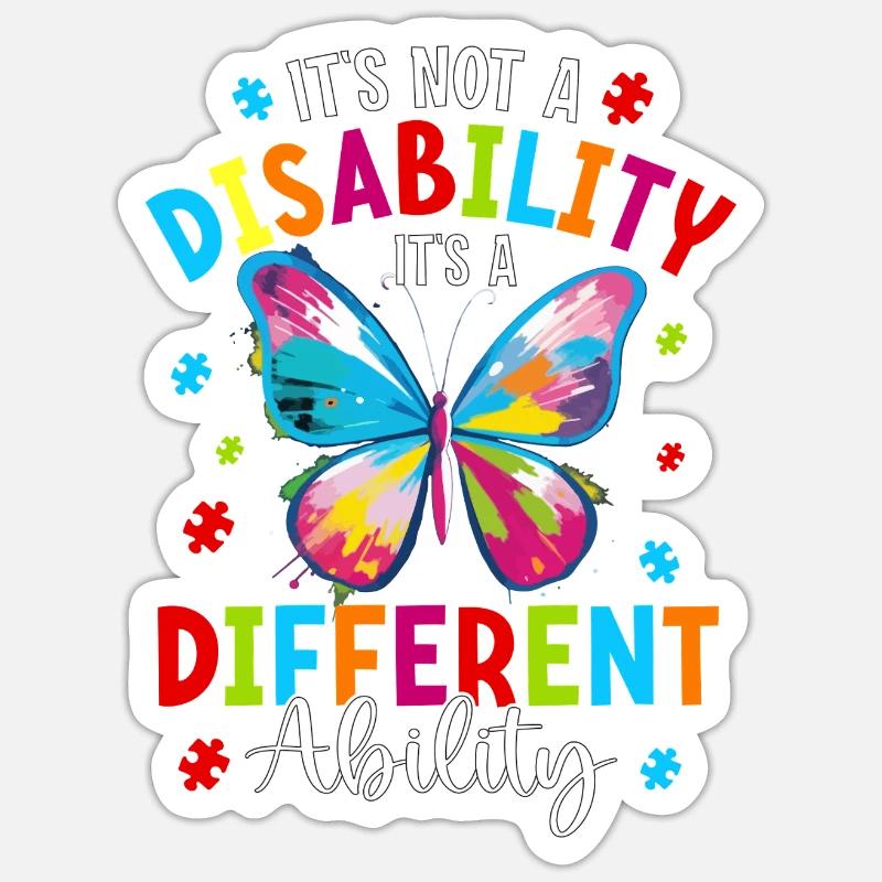 Ce n’est pas un handicap, c’est une capacité différente - Sticker taille S (10 x 10 cm) - blanc mat