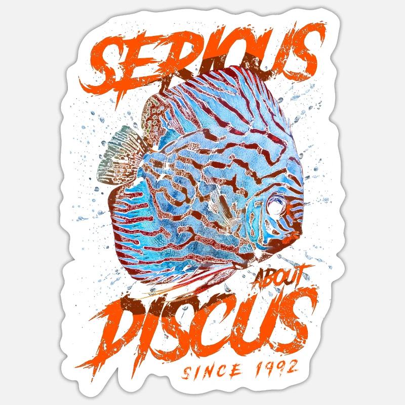 Seit 1992 ernsthaft mit Diskusfischen beschäftigt Sticker Größe S (10 x 10 cm)