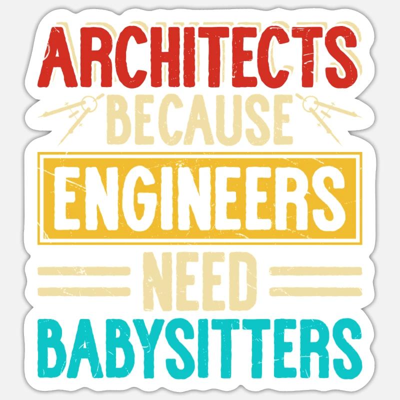 architecte - Sticker taille S (10 x 10 cm) - blanc mat