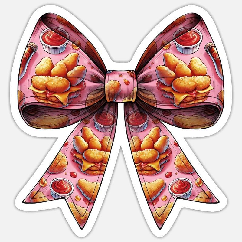 Coquette Bow Chicken Nugget Nugget Nug Pattern Sticker size S (10 x 10 cm)