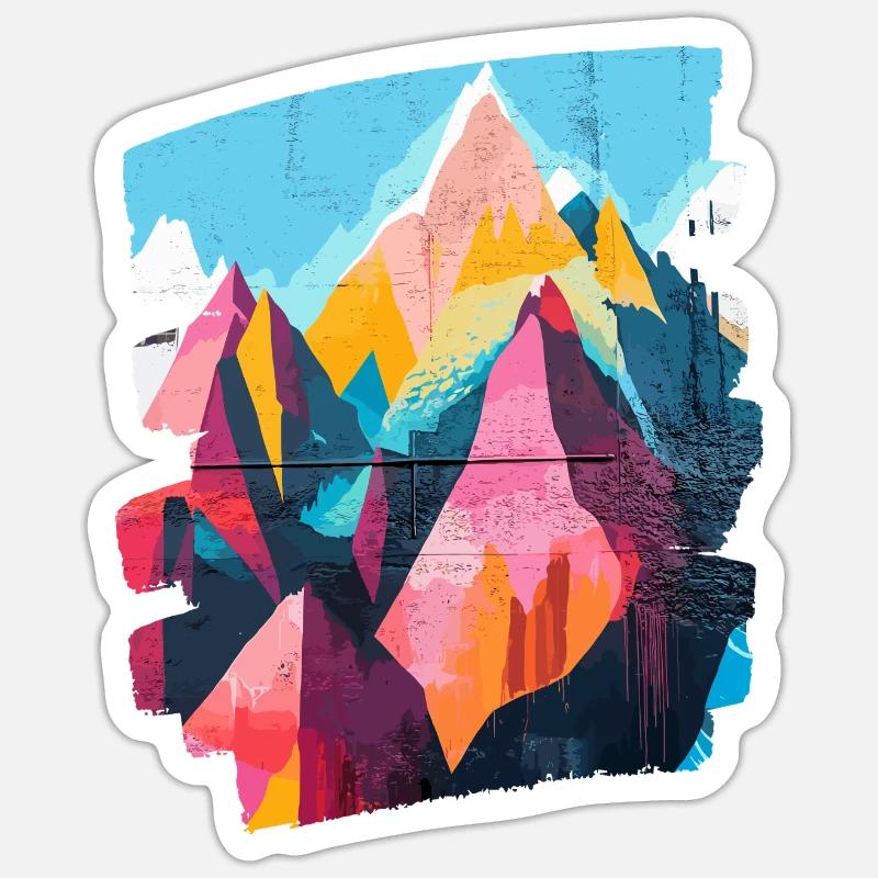 Mountains - Sticker size S (10 x 10 cm) - white matte