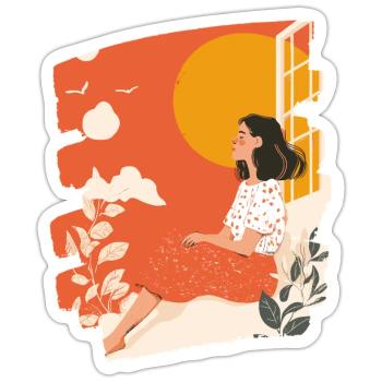 Relax Meditation Selfcare Me-Time - Sticker Größe S (10 x 10 cm) - Mattweiß - Vorne