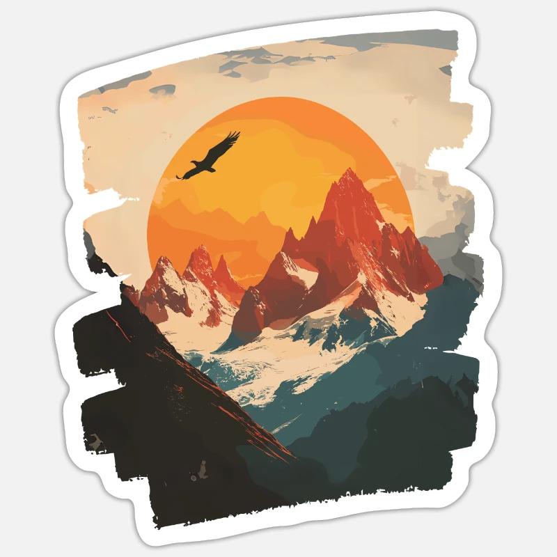 Mountains - Sticker size S (10 x 10 cm) - white matte
