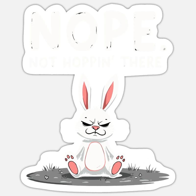 Lapin Conception d’animaux sarcastiques - Sticker taille S (10 x 10 cm) - blanc mat