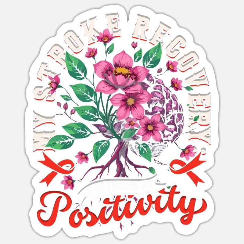 Schlaganfall Erholung - Sticker Größe S (10 x 10 cm) - Mattweiß