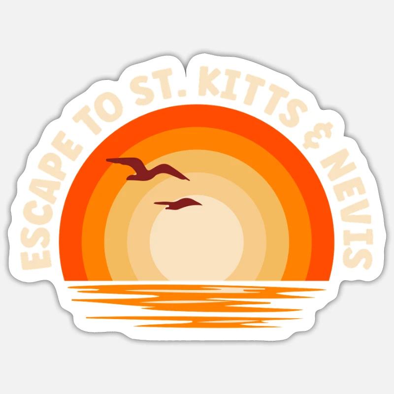 Je fuis vers Saint-Kitts-et-Nevis - Sticker taille S (10 x 10 cm) - blanc mat