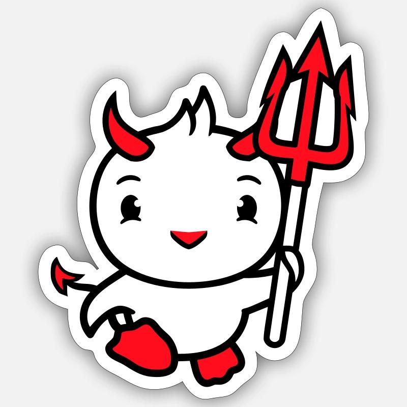 bird devil horns satan trident hell evil cool Sticker size S (10 x 10 cm)