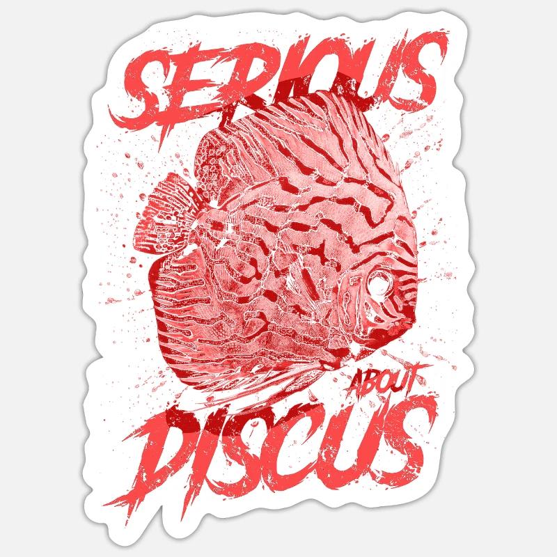 Ernsthaft über Diskusfischhalter Aquarianer - Sticker Größe S (10 x 10 cm) - Mattweiß