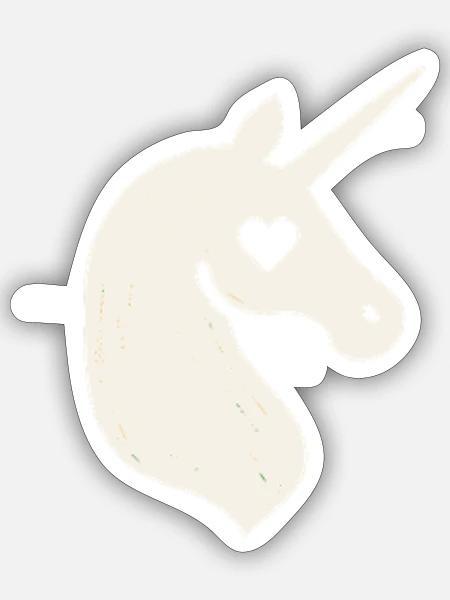 Einhorn Herzauge - Sticker Größe S (10 x 10 cm) - Mattweiß