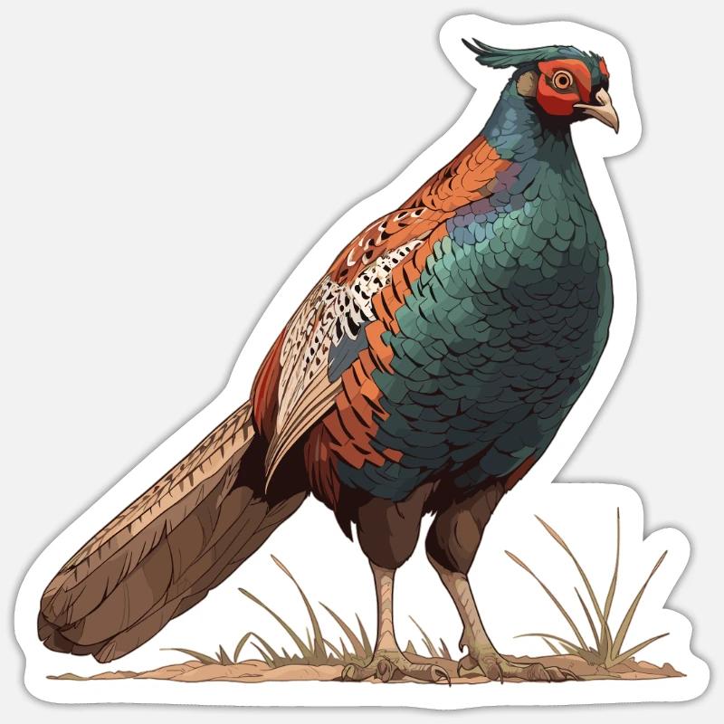Pheasants Pheasant - Sticker size S (10 x 10 cm) - white matte
