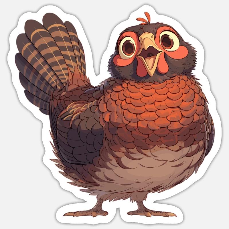 Faisans Faisan - Sticker taille S (10 x 10 cm) - blanc mat