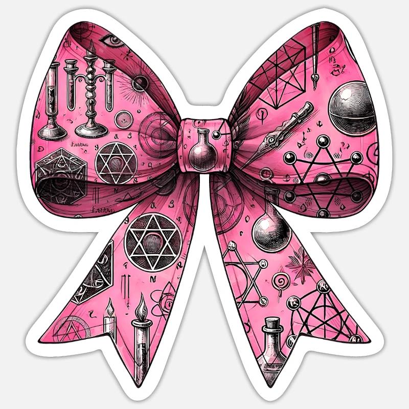 Coquette Bow Alchemy Symbol Pattern Pink Sticker size S (10 x 10 cm)