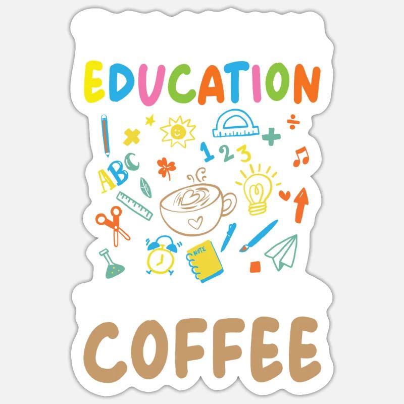 Diese Sonderpädagogik Läuft Mit Kaffee - Sticker Größe S (10 x 10 cm) - Mattweiß