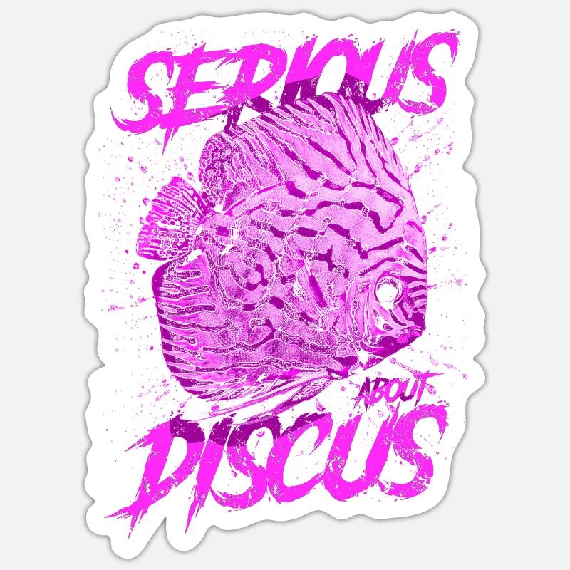 Ernsthaft über Diskusfischhalter Aquarianer - Sticker Größe S (10 x 10 cm) - Mattweiß