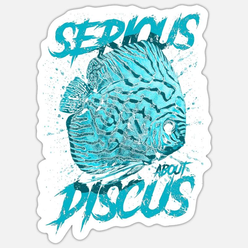 Ernsthaft über Diskusfischhalter Aquarianer - Sticker Größe S (10 x 10 cm) - Mattweiß