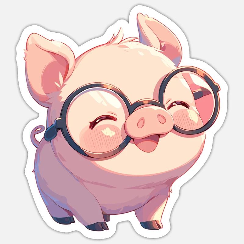 Cochon Cochon - Sticker taille S (10 x 10 cm) - blanc mat