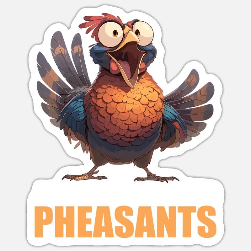 Pheasants Pheasant - Sticker size S (10 x 10 cm) - white matte