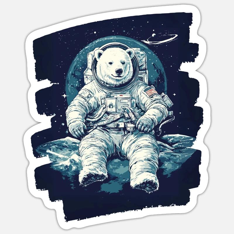 Polar Bear Astronaut - Sticker size S (10 x 10 cm) - white matte