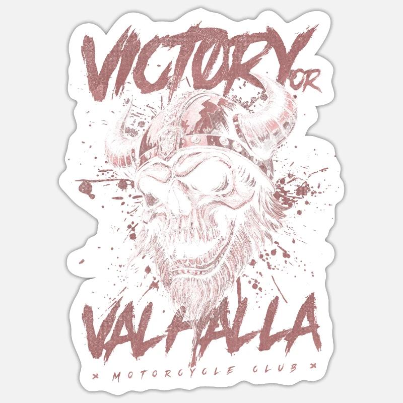 Motorrad Nordische Wikinger Sieg Oder Walhalla Sticker Größe S (10 x 10 cm)